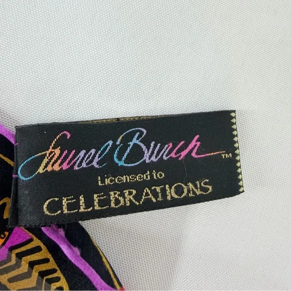 Laurel Burch Purple And Black Silk Cat Scarf 10.5 x 53” - Picture 9 of 12